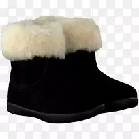 雪地靴鞋，绒面皮靴-靴子中的猫