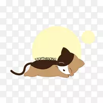 小猫连体猫黑猫剪贴画-林赛罗汉