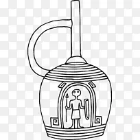 线条艺术绘画剪贴画花瓶
