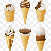冰淇淋圆锥形甜点巧克力冰淇淋-冰淇淋