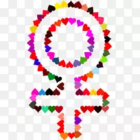 性别符号女性剪贴画-和平符号