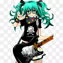 Hatsune Miku和未来的明星：Mirai角色吉他歌手-Hatsune Miku项目