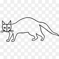 线描剪贴画-猫