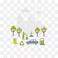 城市公园废物回收利用自然环境.回收箱