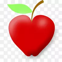 心苹果剪贴画-苹果水果