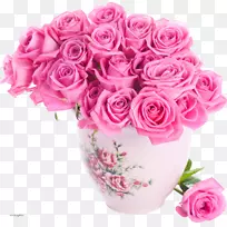 粉红色花朵玫瑰色花瓶
