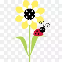 瓢虫花剪贴画-向日葵