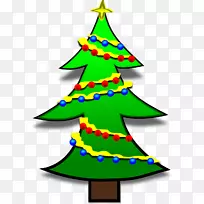 圣诞卡贺卡和纸夹艺术-圣诞树