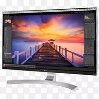 电脑显示器超高清晰度电视显示端口4k分辨率液晶显示器lg