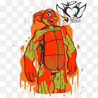 米开朗基罗·多纳泰罗少龄变异忍者海龟绘画-TMNT