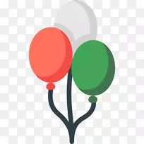 气球派对贺卡、生日剪贴画-生日气球