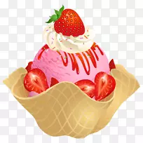 冰淇淋锥草莓冰淇淋巧克力冰淇淋草莓