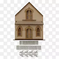 房屋建筑橱窗盒住宅-平房