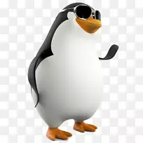 企鹅电脑图标剪辑艺术冲浪