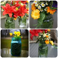 花束梅森瓶中片花卉-梅森瓶