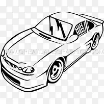 汽车线画素描-赛车
