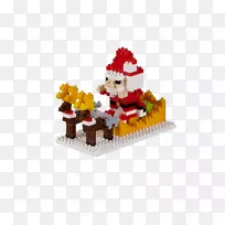 玩具圣诞老人圣诞塑料驯鹿-圣诞老人雪橇