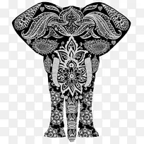 亚洲象装饰品剪贴画-大象