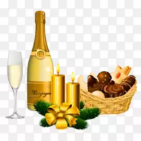 香槟起泡酒夹艺术-新年盛宴