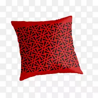 投掷枕头垫纺织品长方形.红色几何