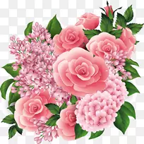 鲜花花束婚礼邀请函花卉设计剪贴画-美丽的花朵