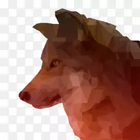 灰狼低聚动物数字艺术犬科-低多边形