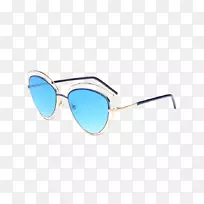 时尚外套太阳镜眼镜蓝色太阳镜