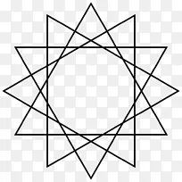 星型多边形十二角外圆规则多边形-3月22日