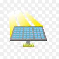 太阳能电池板太阳能剪贴画夜空萤火虫草背景