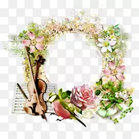 画框花卉设计平面设计小提琴创意小提琴