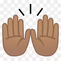Emojipedia手指人类肤色-举手
