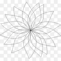 画线艺术花单色-花分界线