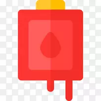 输血计算机图标.屏幕上的血迹