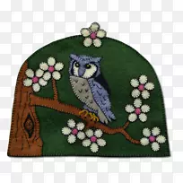 纺织羊毛猫头鹰茶舒适的鸟舒适