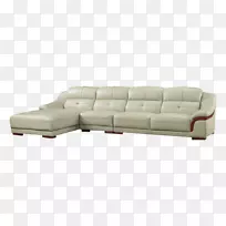 沙发家具，躺椅，长皮纺织品.白色沙发