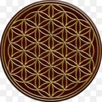神圣几何学黄金比率重叠圆网格符号-Flowe