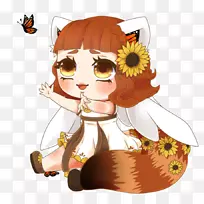 卡通植物剪贴画-红熊猫