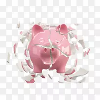 储蓄罐存钱金融崩溃