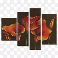 绘画现代艺术花静物-30x70