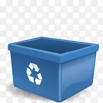 垃圾桶，废纸篮，绿色垃圾桶-蓝色标题盒