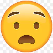 苹果彩色表情文字短信表情贴-惊讶表情
