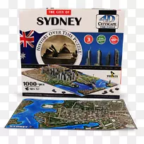悉尼拼图游戏4d城市景观四维拼图