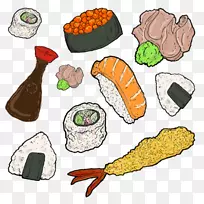 食品寿司绘画艺术卡通寿司