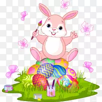 复活节兔子复活节彩蛋复活节篮子剪贴画-2018年复活节快乐