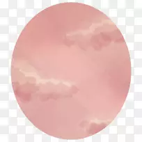 圆褐色粉红m天空粉红云彩绘