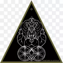 神圣几何符号重叠圆网格六边形几何阴影