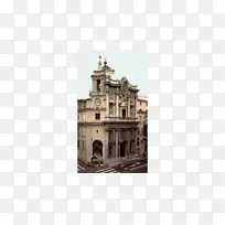圣卡洛四层佛塔特罗方丹教堂的圣安德鲁在基里纳尔巴洛克建筑立面圣。彼得大教堂-罗马教堂
