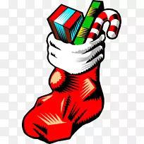 圣诞长袜礼品剪贴画圣诞长袜