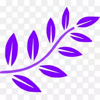 枝叶剪贴画-紫叶