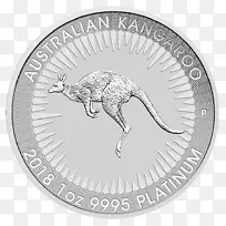 珀斯薄荷袋鼠白金金币澳大利亚袋鼠